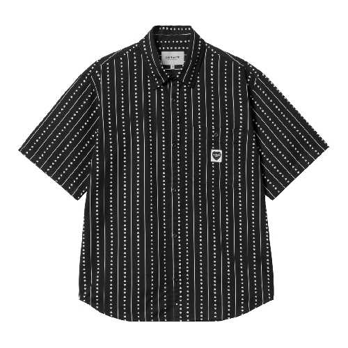 CARHARTT WIP DREWE SHIRT HEART C PINSTRIPE black natural