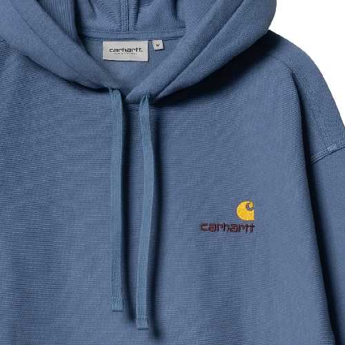 CARHARTT WIP HOODED AMERICAN SCRIPT SWEAT blue iris