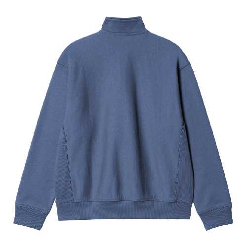 CARHARTT WIP HALF ZIP AMERICAN SCRIPT SWEAT blue iris