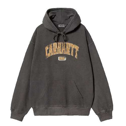 CARHARTT WIP HOODED LIBRARY SWEAT black garment dyed