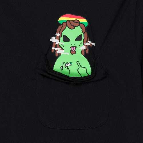 Ripndip SMOKING RASTA ALIEN POCKET TEE black