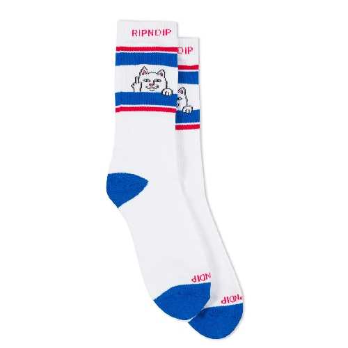 Ripndip PEEKING NERMAL SOCKS white blue