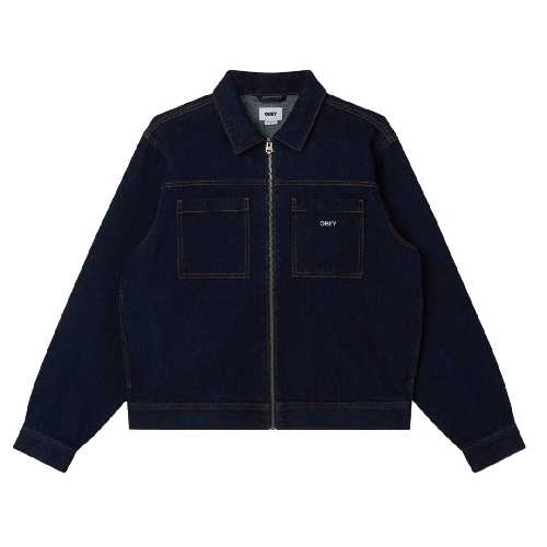 OBEY ICON HARDWORK ZIP UP JACKET Rinse indigo