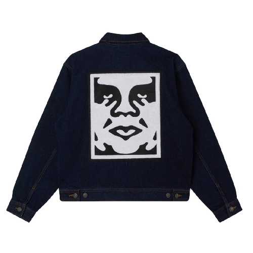 OBEY ICON HARDWORK ZIP UP JACKET Rinse indigo