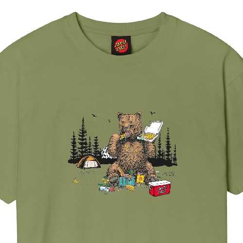 SANTA CRUZ BRAUN PIZZA BEAR TEE iguana