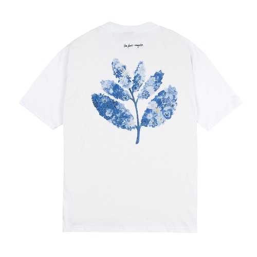 MAGENTA BLUE FLOWERS COLLAB TEE white