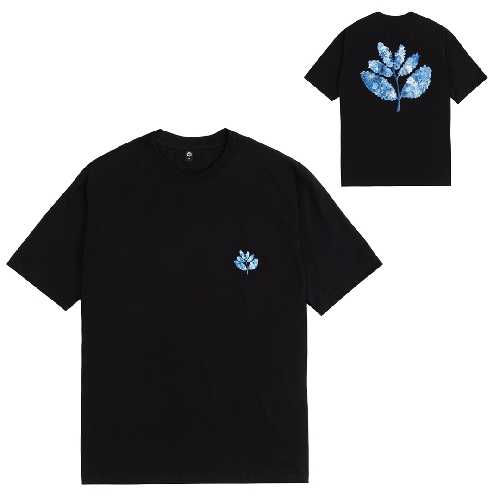 MAGENTA BLUE FLOWERS COLLAB TEE black