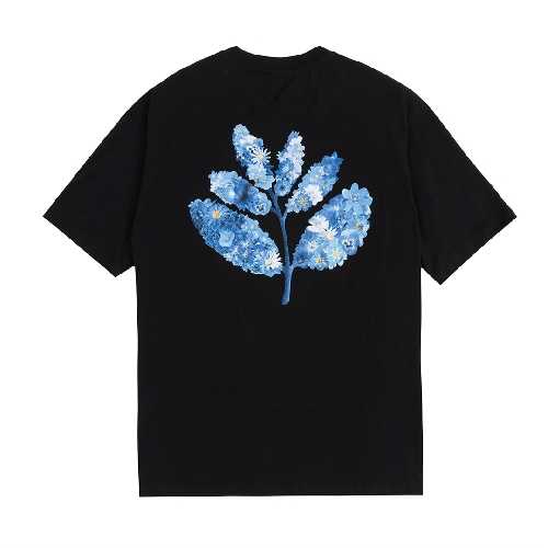 MAGENTA BLUE FLOWERS COLLAB TEE black