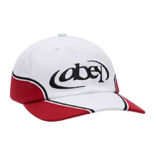 OBEY SPEEDWAY 6 PANEL VELCRO BACK CAP White multi