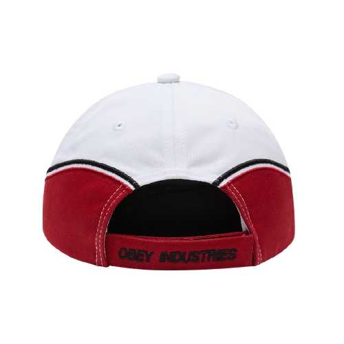 OBEY SPEEDWAY 6 PANEL VELCRO BACK CAP White multi