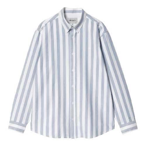 CARHARTT WIP DILLION LS STRIPE SHIRT bleach white