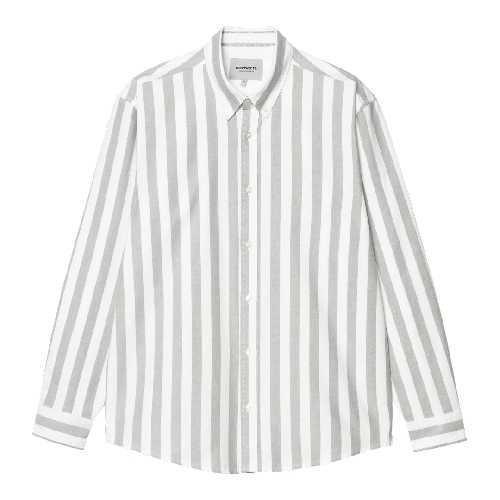 CARHARTT WIP DILLION LS STRIPE SHIRT park white