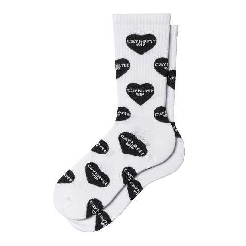 CARHARTT WIP HEART LOGO SOCKS white